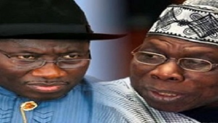 Goodluck Ebele Azikiwe Jonathan, President of Nigeria and  Olusegun Obasanjo, former President